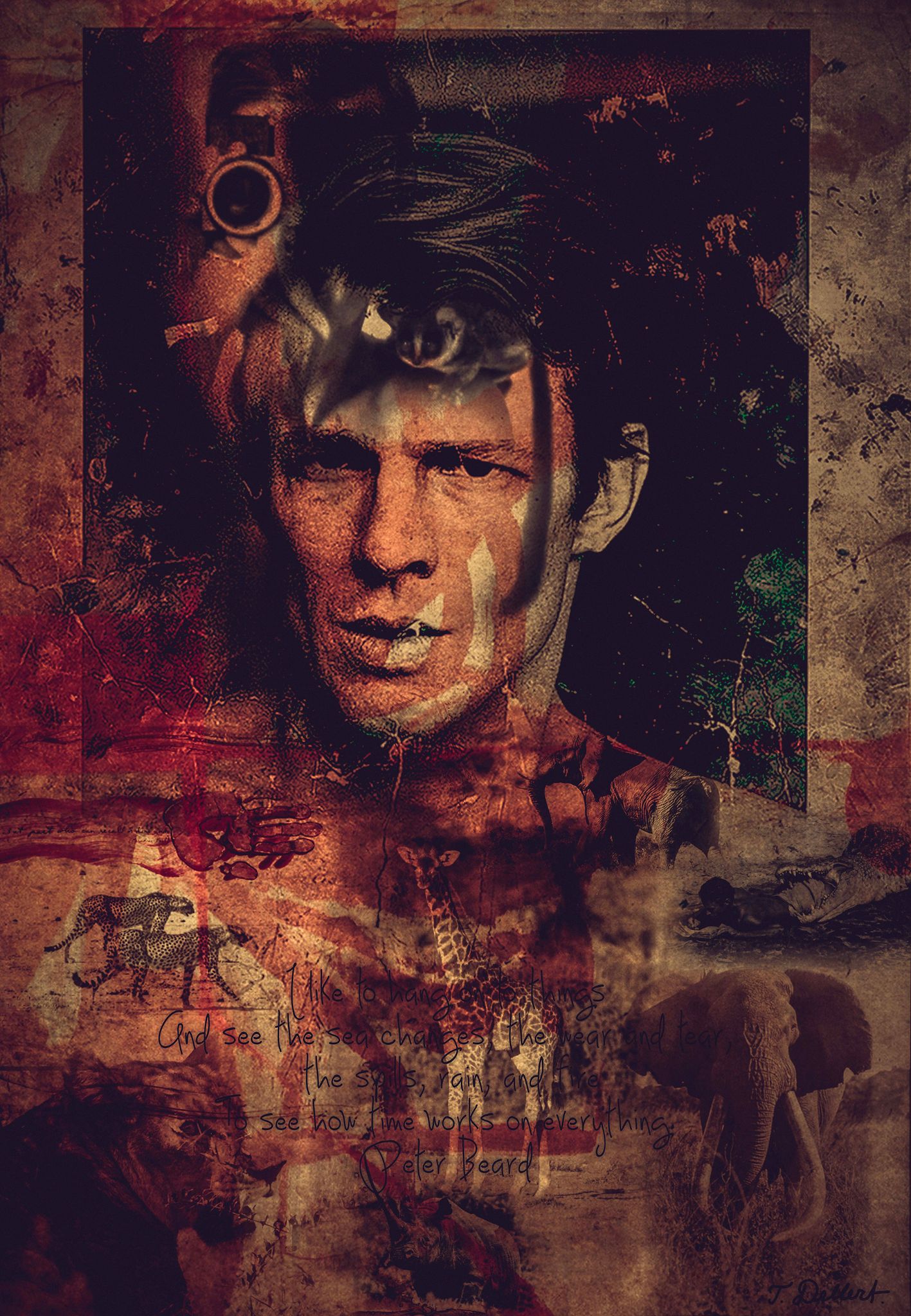 Small. large Portrait of Artist Peter Beard in Afrika 2